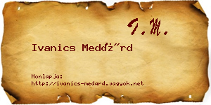 Ivanics Medárd névjegykártya